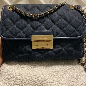 Michael Kors denim quilted shoulder bag